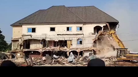 Demolished hotel in Anambra