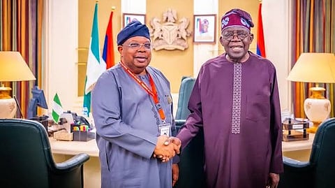 President Bola Ahmed Tinubu and Joseph Tegbe.