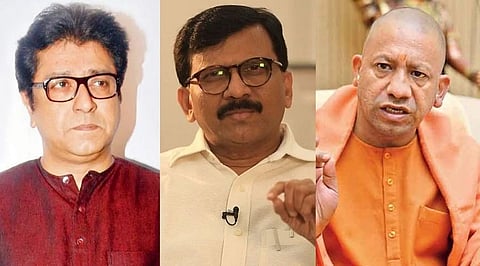 raj thackeray - sanjay raut - yogi adityanath