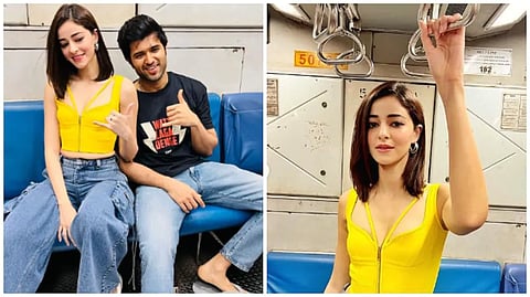 Vijay Deverakonda-Ananya Pandeyयांचा मुंबई लोकलमधून प्रवास