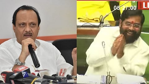 Ajit Pawar : आमच्या शिंदे साहेबांची गाडी आज सुसाट सुटली होती