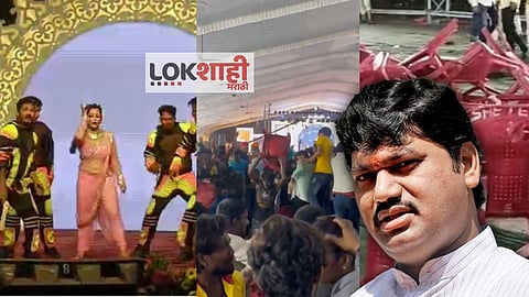 Chairs vandalized by rowdy youths in Ganeshotsav at Beed