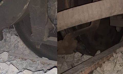 सांगलीच्या वसगडे येथे रेल्वेचे इंजिन रूळावरून घसरले