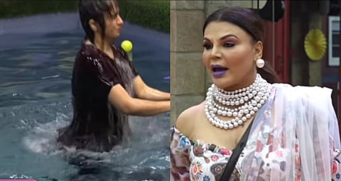 बिगबॉस मराठीत राखी सावंतचा गोंधळ; स्नेहलताला थंड पाण्यात बुडवले