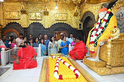 Ravina Tandon at Sai Temple, Shirdi
