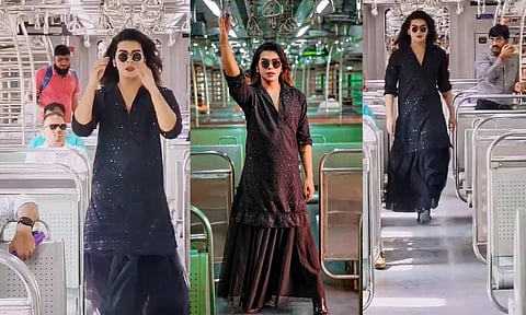 Video : मुंबई लोकलमध्ये 'तो' तरुण स्कर्ट घालून करत होता कॅटवॉक, प्रवासी पाहतच राहिले