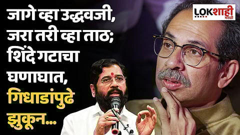 जागे व्हा उद्धवजी, जरा तरी व्हा ताठ; शिंदे गटाचा घणाघात, गिधाडांपुढे झुकून...