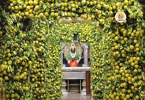 माऊलींच्या गाभाऱ्यात मोसंबींची आरास