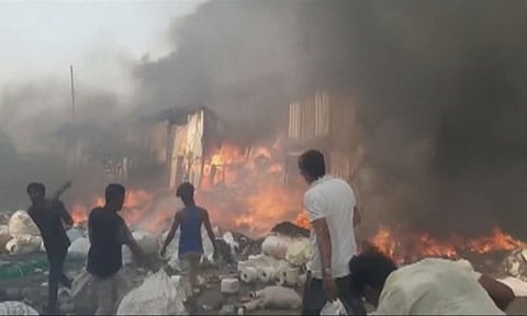 भिवंडी शहरात गोदामाला भीषण आग