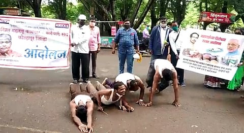 कोल्हापुरात महागाईच्या विरोधात दंडवत आंदोलन, कामगार संघ आक्रमक