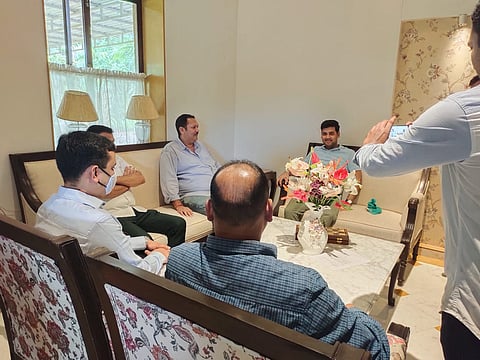 उदयनराजे भोसले यांनी एकनाथ शिंदे यांची घेतली भेट