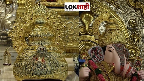 श्रीमंत दगडूशेठ हलवाई गणपतीला भक्ताने केला तब्बल 10 किलोचा सोनेरी मुकुट अर्पण