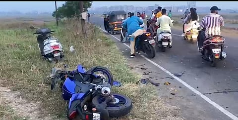 वसईत दोन दुचाकींचा अपघात, दोन जखमी