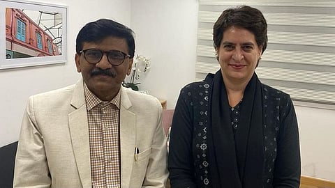 प्रियंका गांधींसोबत दिल्लीत तासभर खलबतं; भेटीनंतर संजय राऊतांचं मोठं विधान