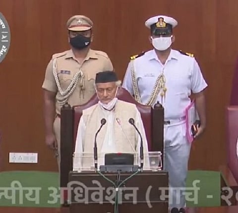 The governor left halfway through the speech