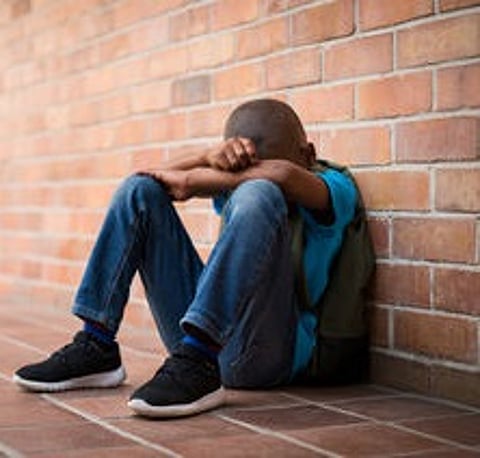 Teen boy in depression