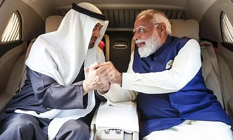 யுஏஇ அதிபருடன் பிரதமர் மோடி பேச்சு: ஹார்முஸ் ஜலசந்தி பாதுகாப்பு குறித்து ஆலோசனை