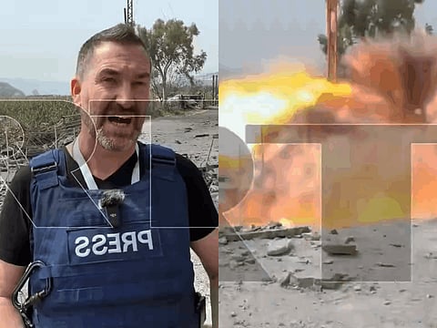 Israeli strike | ஏவுகணை தாக்குதல்... ஜஸ்ட் மிஸ்ஸில் உயிர்தப்பிய செய்தியாளர்