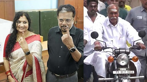 Puducherry Assembly Election| கவர்னர், முதல்-அமைச்சர் ரங்கசாமி உள்ளிட்ட தலைவர்கள் வாக்குப்பதிவு