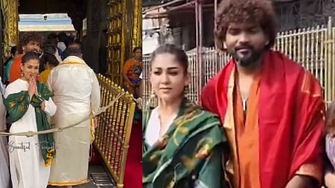 திருப்பதி ஏழுமலையான் கோவிலில் சாமி தரிசனம் செய்த நயன்தாரா -விக்னேஷ் சிவன்