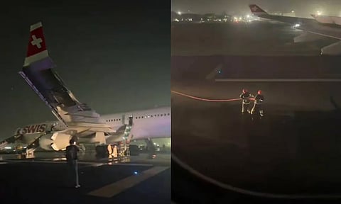 டெல்லி விமான நிலையத்தில் விமானத்தின் எஞ்சின் தீப்பிடித்ததில் 6 பேர் படுகாயம்