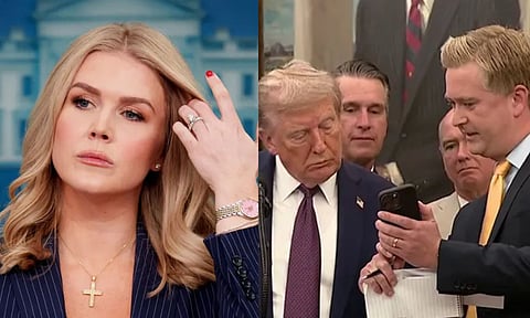 டிரம்ப் விருந்தில் துப்பாக்கிச்சூடு நடக்கப் போவதை முன்கூட்டியே சொன்ன வெள்ளை மாளிகை செய்தி தொடர்பாளர்? - வீடியோ வைரல்