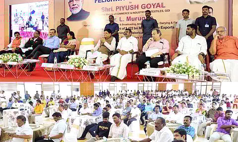 திருப்பூரில் இன்று பின்னலாடை உற்பத்தியாளர்களுடன் மத்திய அமைச்சர்கள் கலந்துரையாடல்