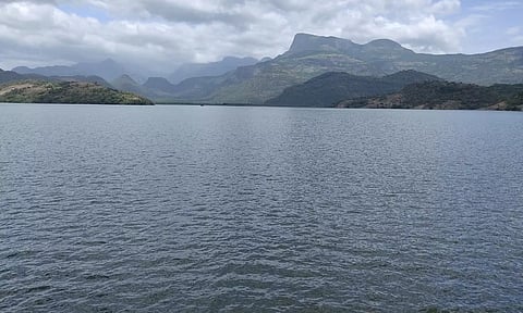 முழு கொள்ளளவை எட்டியதால் கடல் போல் காட்சியளிக்கும் அமராவதி அணை.