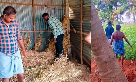 அவினாசி சேவூர் பகுதியில் மதுவிலக்கு போலீசார் மாற்று உடையில் அதிரடி சோதனையில் ஈடுபட்ட காட்சி.