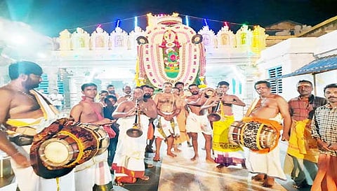 கிளி வாகனத்தில் கன்னியாகுமரி பகவதி அம்மன் வீதி உலா