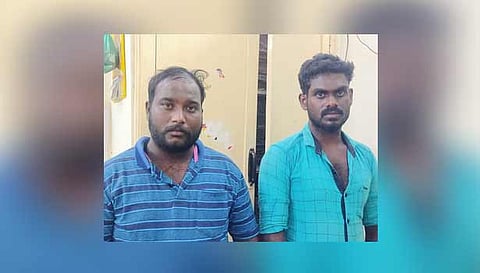  கைது செய்யப்பட்ட தமிழ்ச்செல்வன், வசந்தகுமார்.