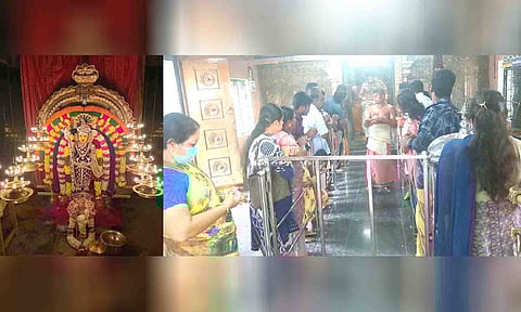 சிறப்பு வழிபாட்டில் பங்கேற்ற பக்தர்கள். 