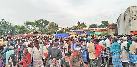அய்யலூர் சந்தையில் கூடிய விவசாயிகள், வியாபாரிகள்.