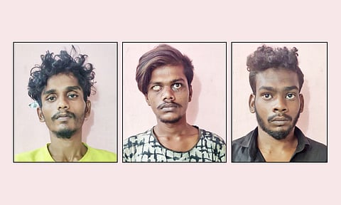 கைதான பாஸ்கர், ராம்குமார், செல்வராஜை படத்தில் காணலாம்.