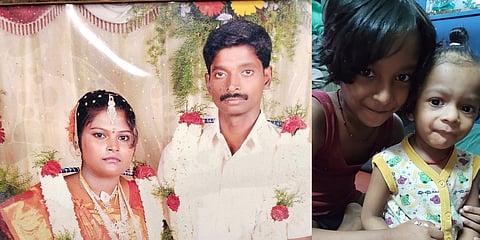 தியாகராஜன் தனது மனைவியுடன் திருமணத்தின் போது எடுத்தபடம். குழந்தைகள் லட்சுமிதேவி, ஆகாஷ்