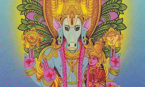 சரஸ்வதியின் குருவான ஹயக்ரீவர்