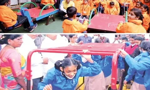 மாற்றுத்திறனாளி குழந்தைகளை குஷிப்படுத்தும் விளையாட்டு பூங்கா