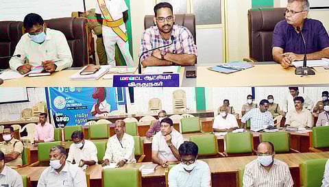 குரூப்-4 தேர்வு முன் ஏற்பாடு பணிகள் குறித்து அனைத்துத்துறை அலுவலர்களுடன் கலெக்டர் மேகநாதரெட்டி ஆலோசனை நடத்தினார்.