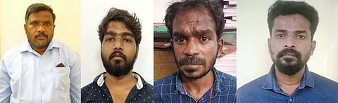 குண்டர் சட்டத்தில் கைதான பாலமுருகன், கோகுல்நாத், ஜாபர் அலி, கார்த்திக்.