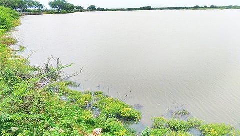 மழையால் நிரம்பியுள்ள செல்லப்பன்பேட்டை பெத்தமாதுரான் ஏரி.