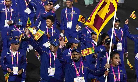 காமன்வெல்த் துவக்க விழாவில் பங்கேற்ற இலங்கை வீரர்கள்