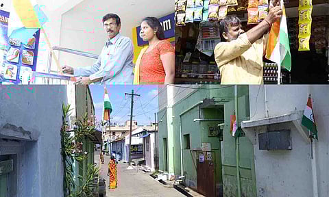 திருப்பூரில் வீடுகள்-கடைகளில் தேசிய கொடிகள் ஏற்றப்பட்டதை படத்தில் காணலாம். 75-வது சுதந்திரதினத்தையொட்டி திருப்பூர் மாவட்டம் பல்லடத்தில் வீடுகள்தோறும் தேசிய கொடிகள் ஏற்றப்பட்டன. அதனை படத்தில் காணலாம். 