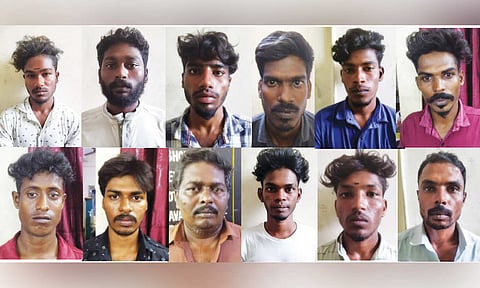 கைது செய்யப்பட்ட கஞ்சா வியாபாரிகள்.