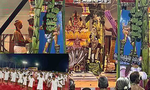 சிறப்பு பூஜை நடைபெற்ற காட்சி. சலங்கை ஆட்டம் நடைபெற்ற காட்சி.