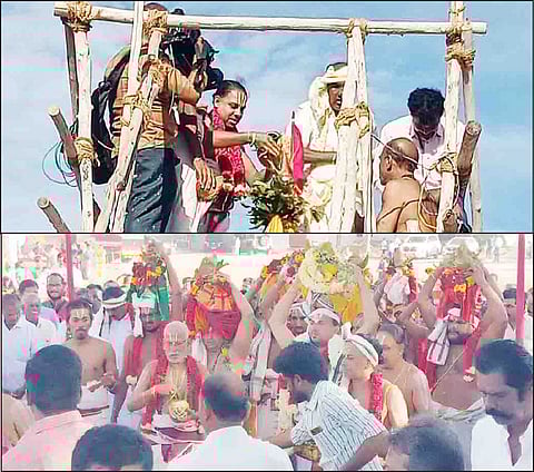 கடம்பூரில் சீனிவாச பெருமாள் கோவிலில் கும்பாபிசேக விழா நடைபெற்றது.