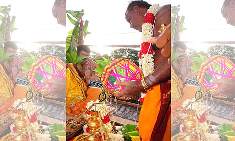 கும்பாபிஷேகம் நடைபெற்ற காட்சி.