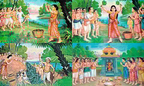 பூமியில் புதைந்து கிடந்த அம்மன் சிலை