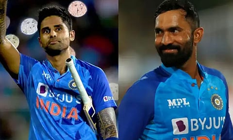 தினேஷ் கார்த்திக்கின் அதிரடியால் எனது 4-வது இடம் ஆபத்தில் இருக்கிறது- நகைத்த சூர்ய குமார் யாதவ்