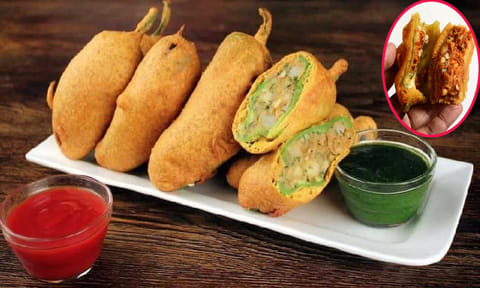மழைக்கு சூடா மசாலா ஸ்டஃப்டு மிளகாய் பஜ்ஜி சாப்பிடலாம் வாங்க...