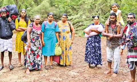 இலங்கையில் இருந்து தனுஷ்கோடிக்கு அகதிகளாக வந்தவர்கள்.